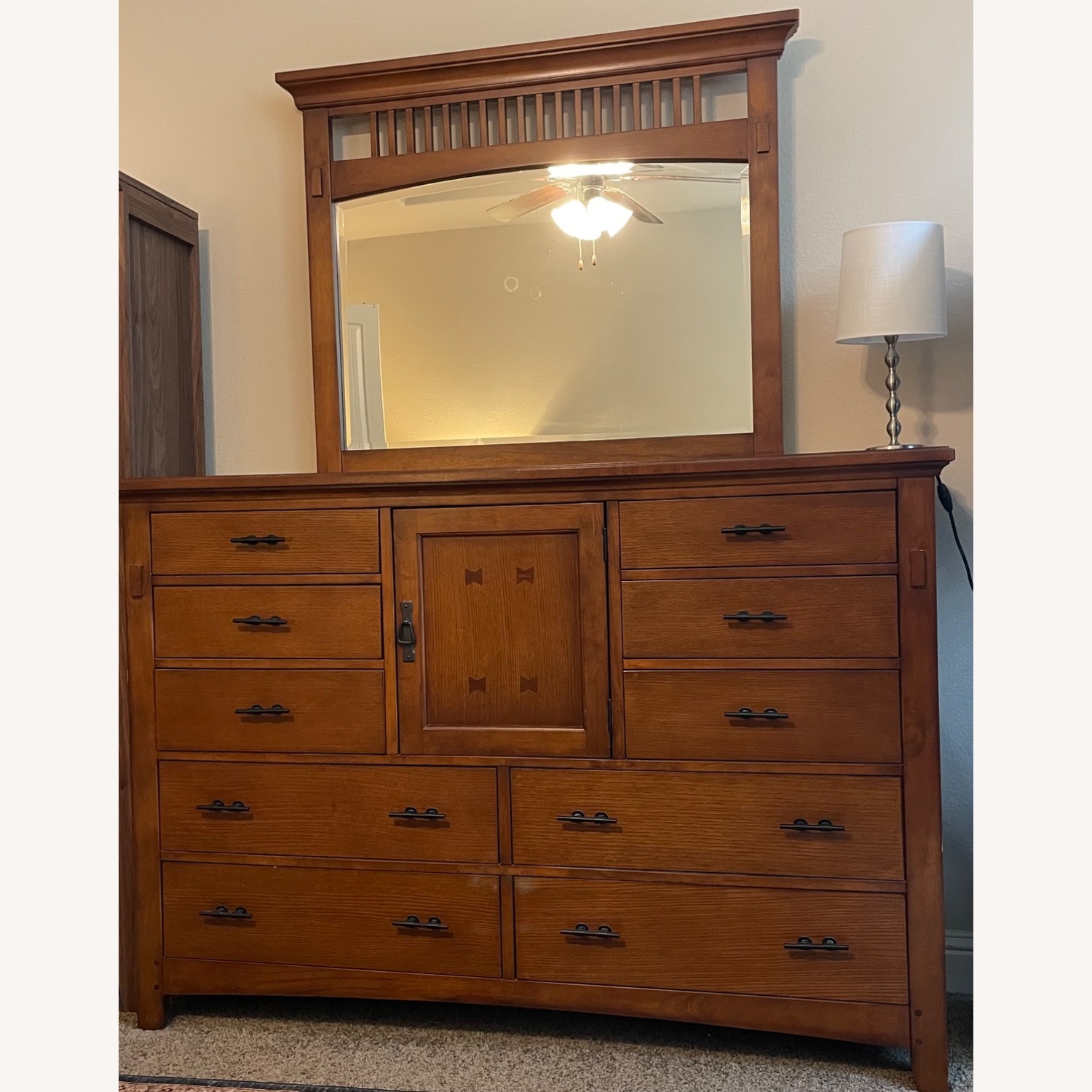 Rooms To Go Mission Dresser with Mirror - image-2