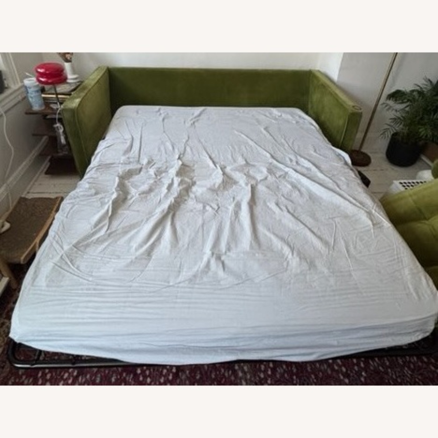 Joybird Briar Green Velvet Sleeper Sofa - image-2