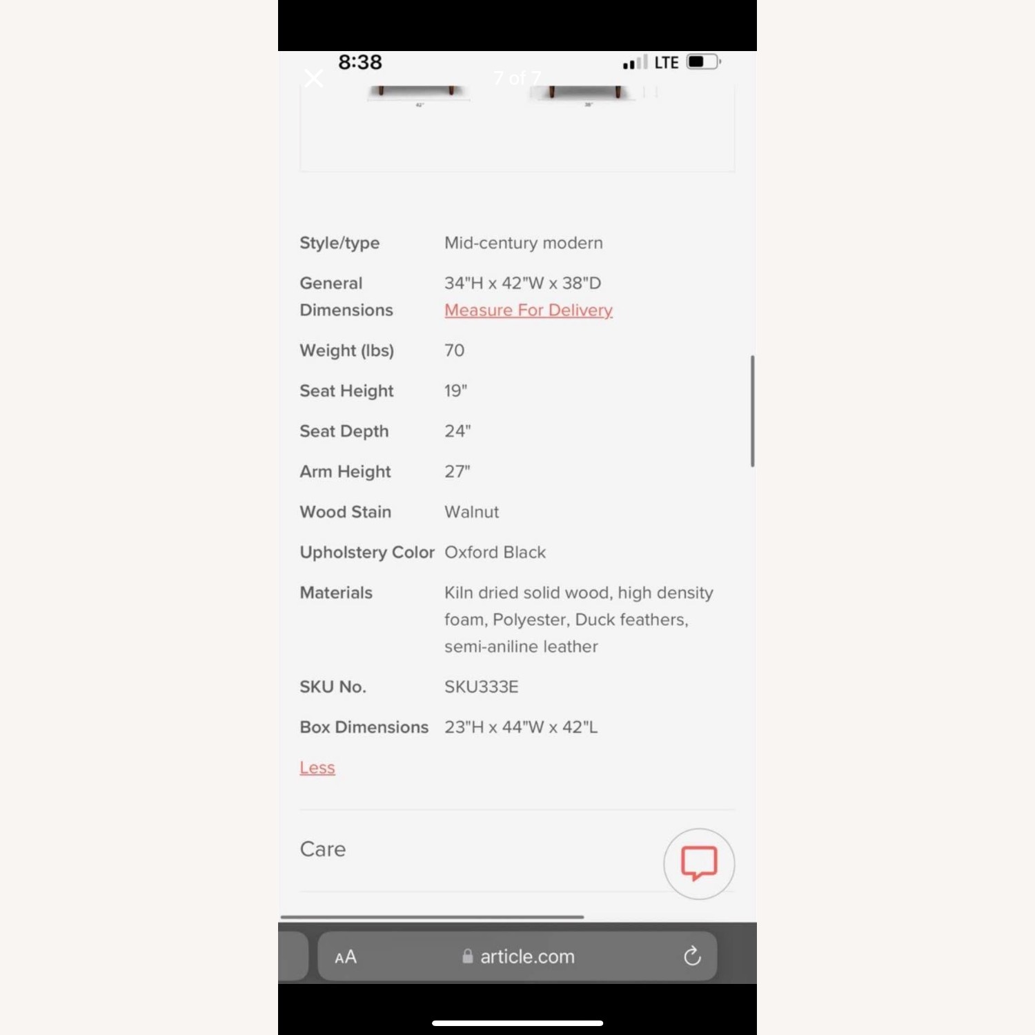 Article Sven Oxford Black Chair - image-7