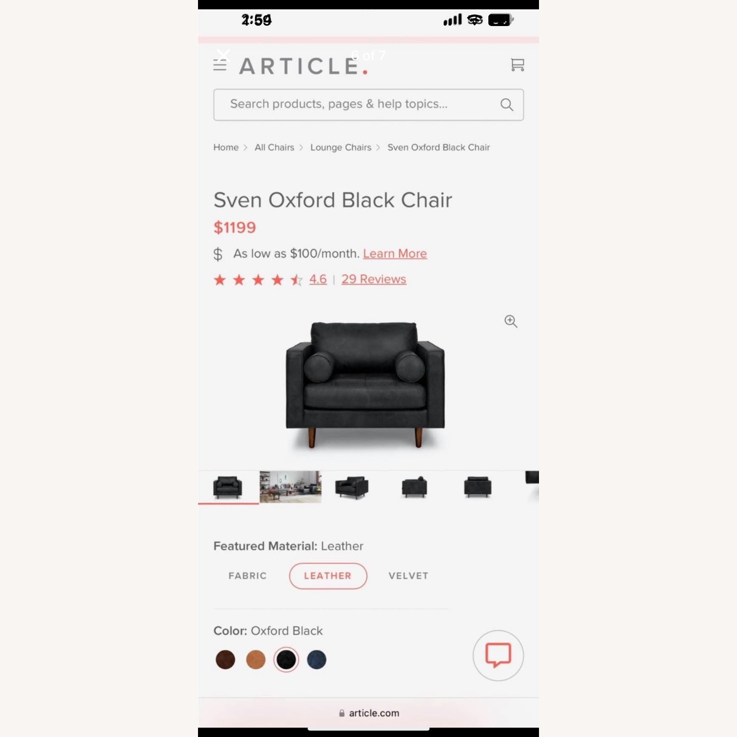 Article Sven Oxford Black Chair - image-6