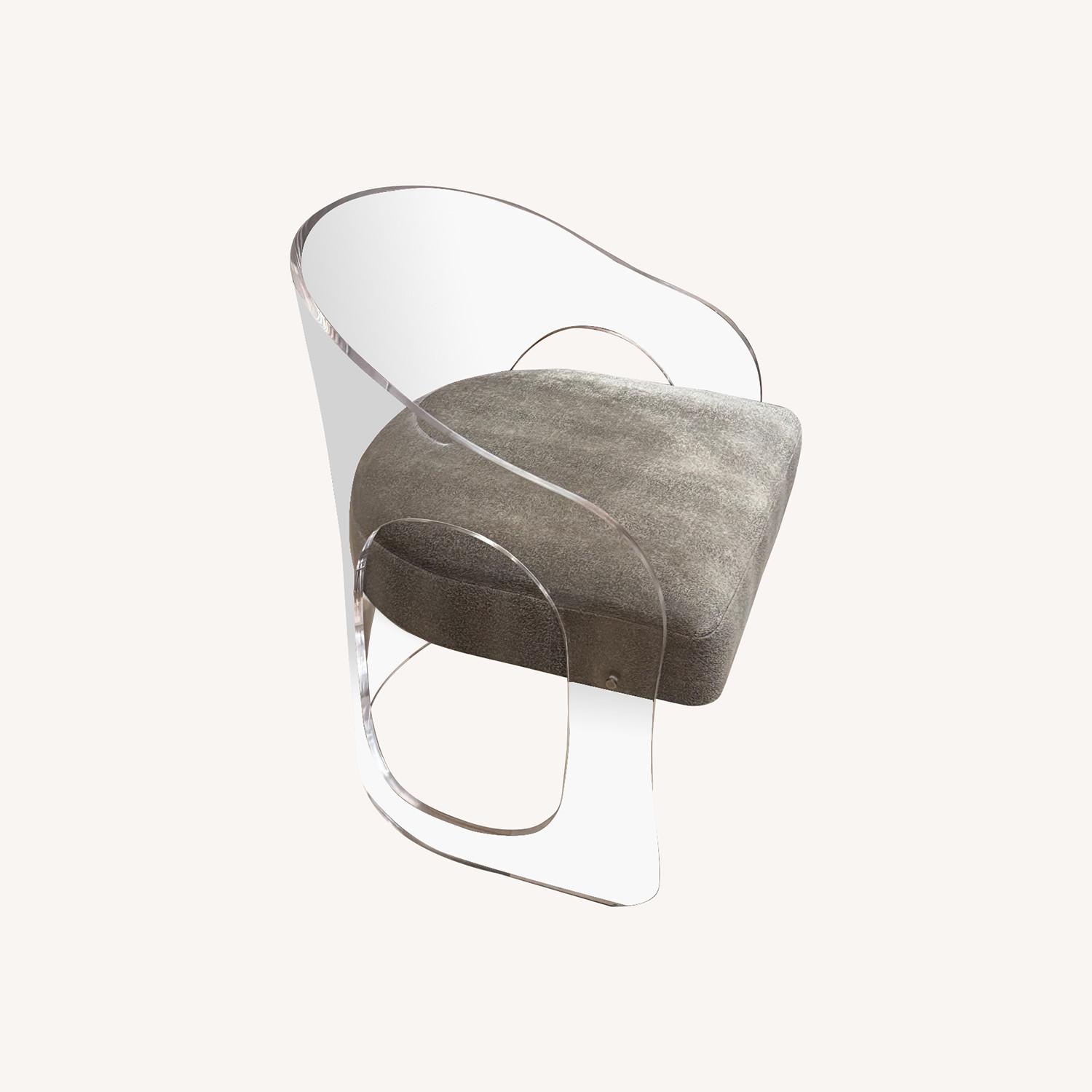 Contemporary Clear Plexiglass Dining Chairs - image-0