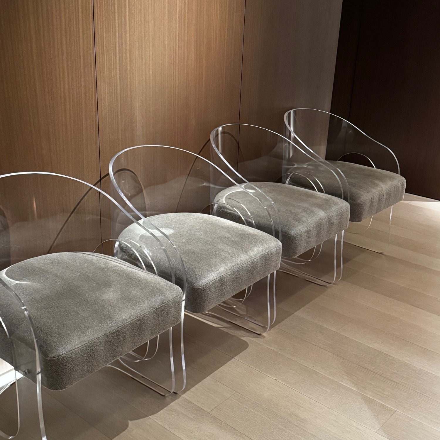 Contemporary Clear Plexiglass Dining Chairs - image-1