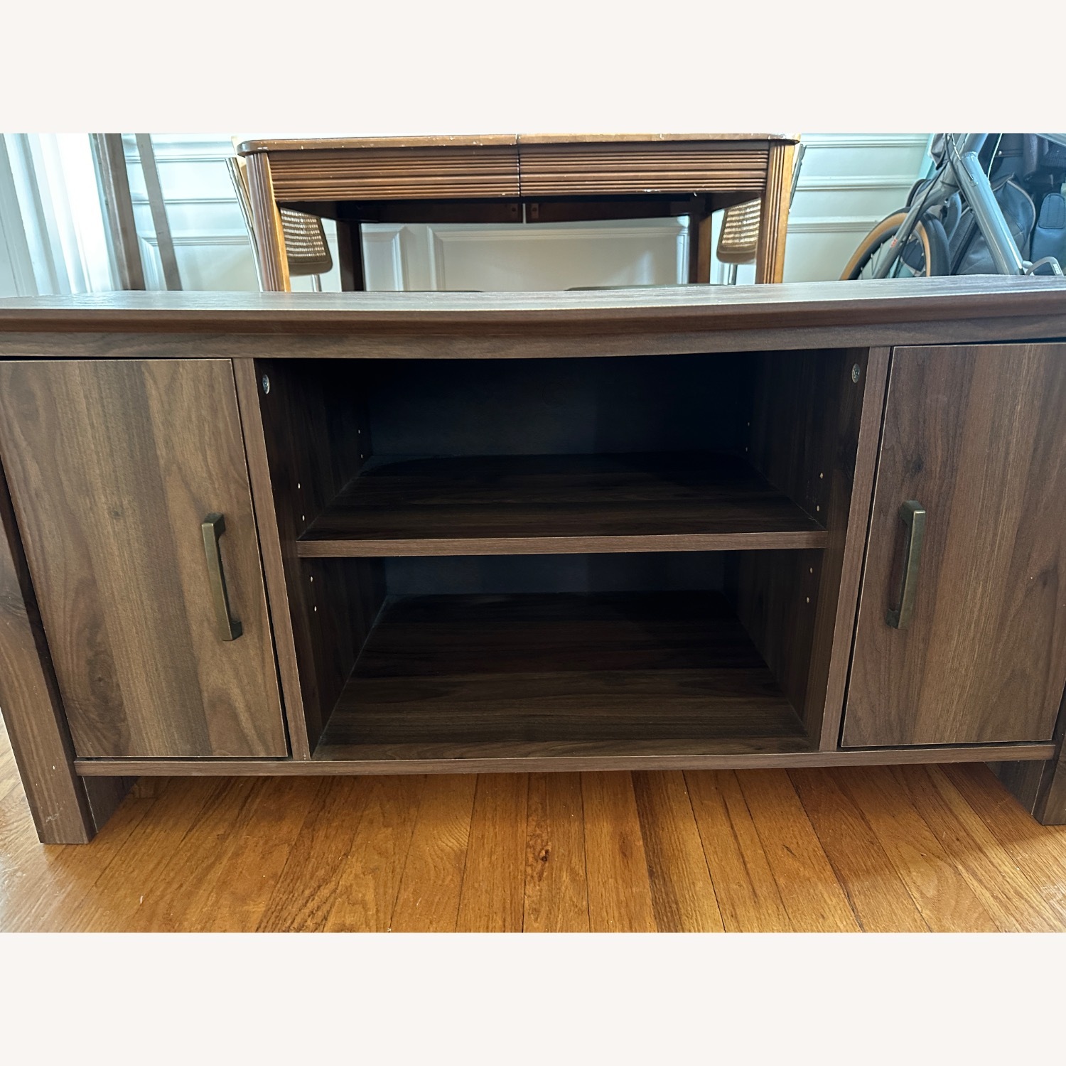 Walmart Mainstays Oak TV Stand - image-1
