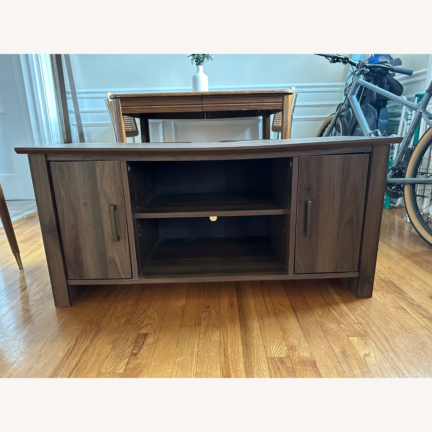 Walmart Mainstays Oak TV Stand - image-0