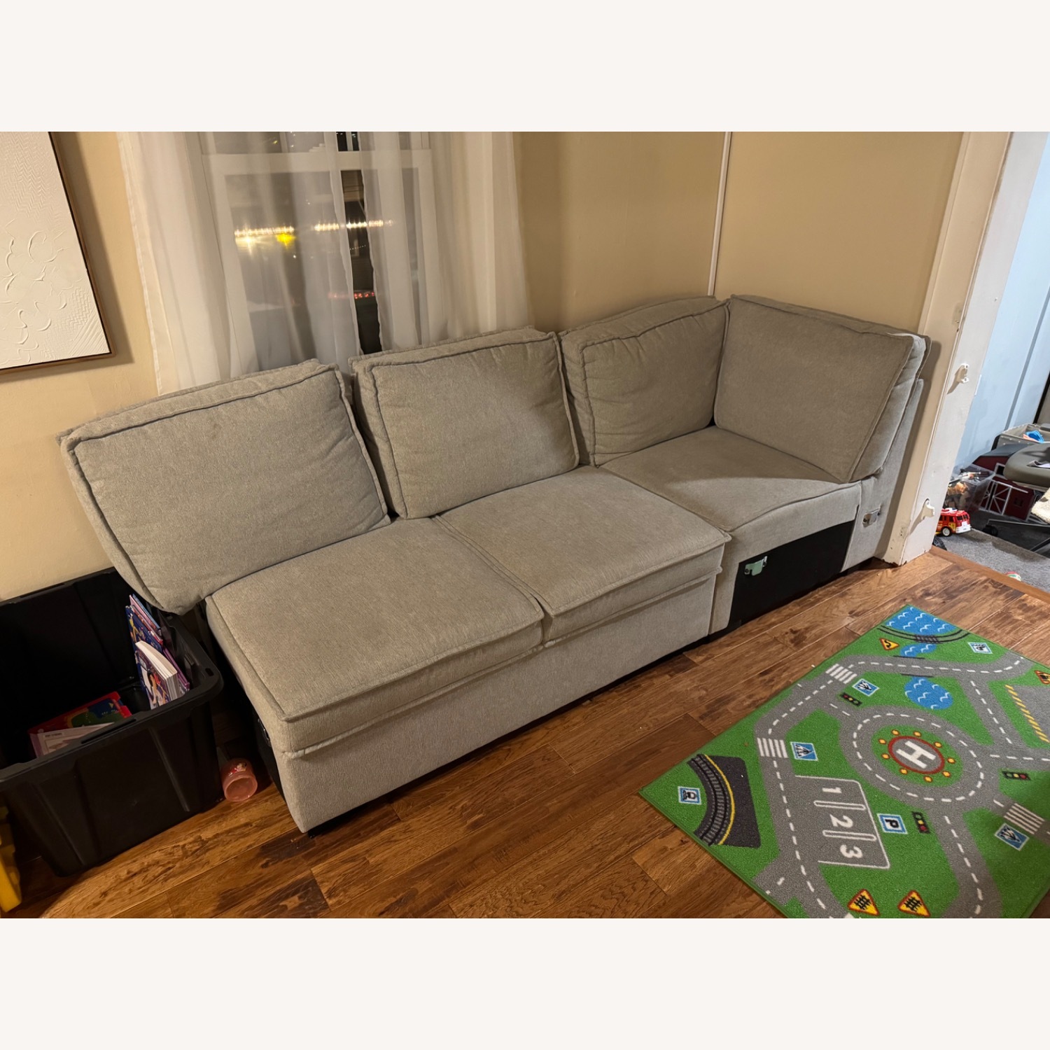 Bob's Discount Playscape Grey Fabric Sectional - image-3