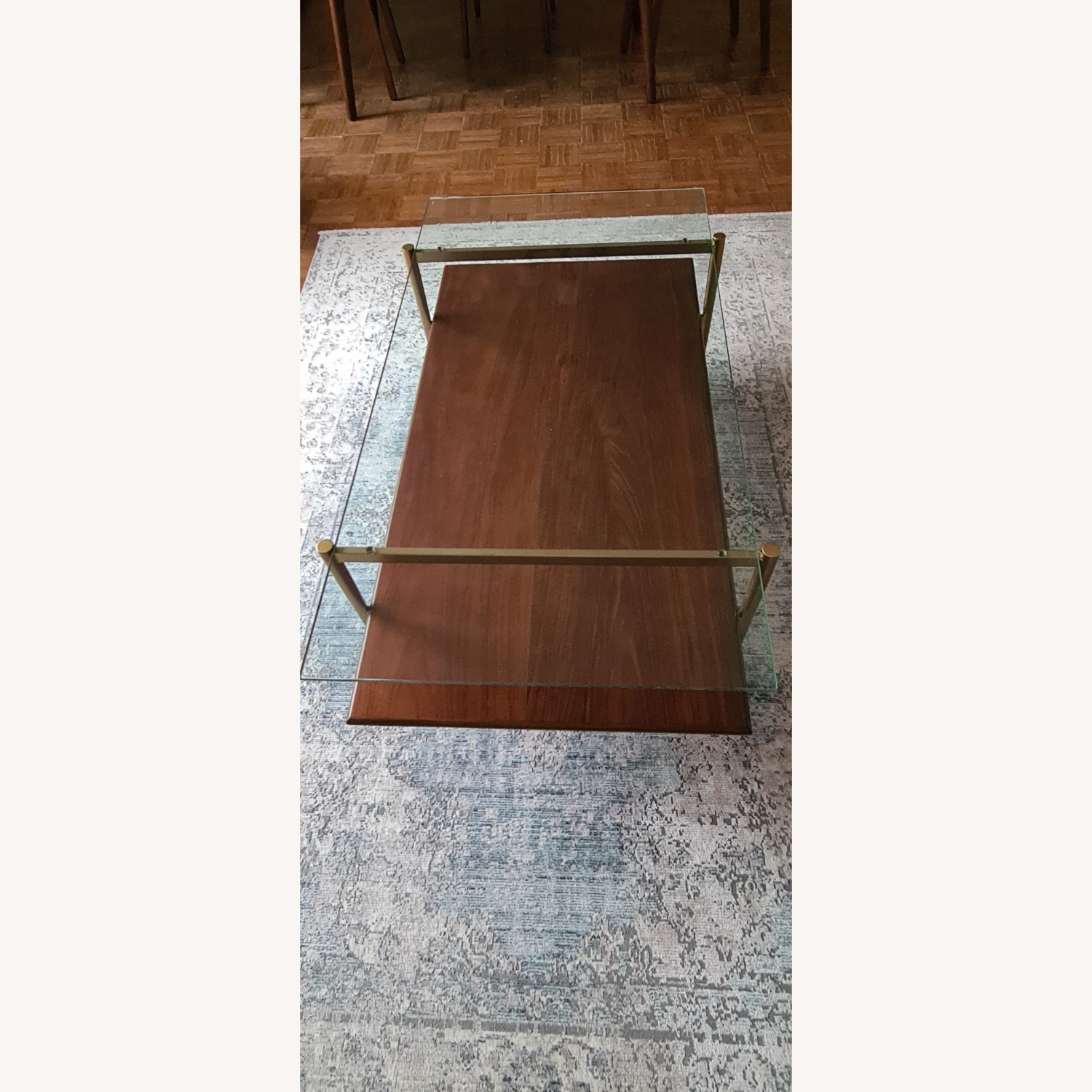 Walnut Glass Coffee Table - image-3