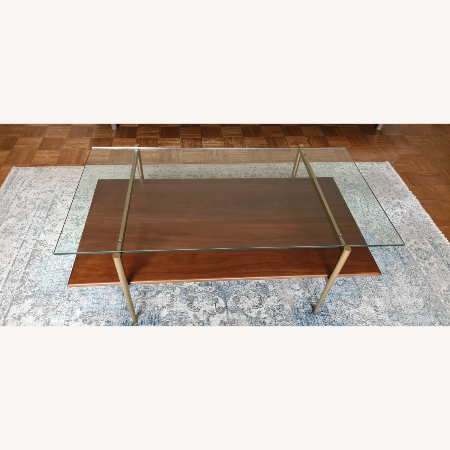 Walnut Glass Coffee Table - image-2