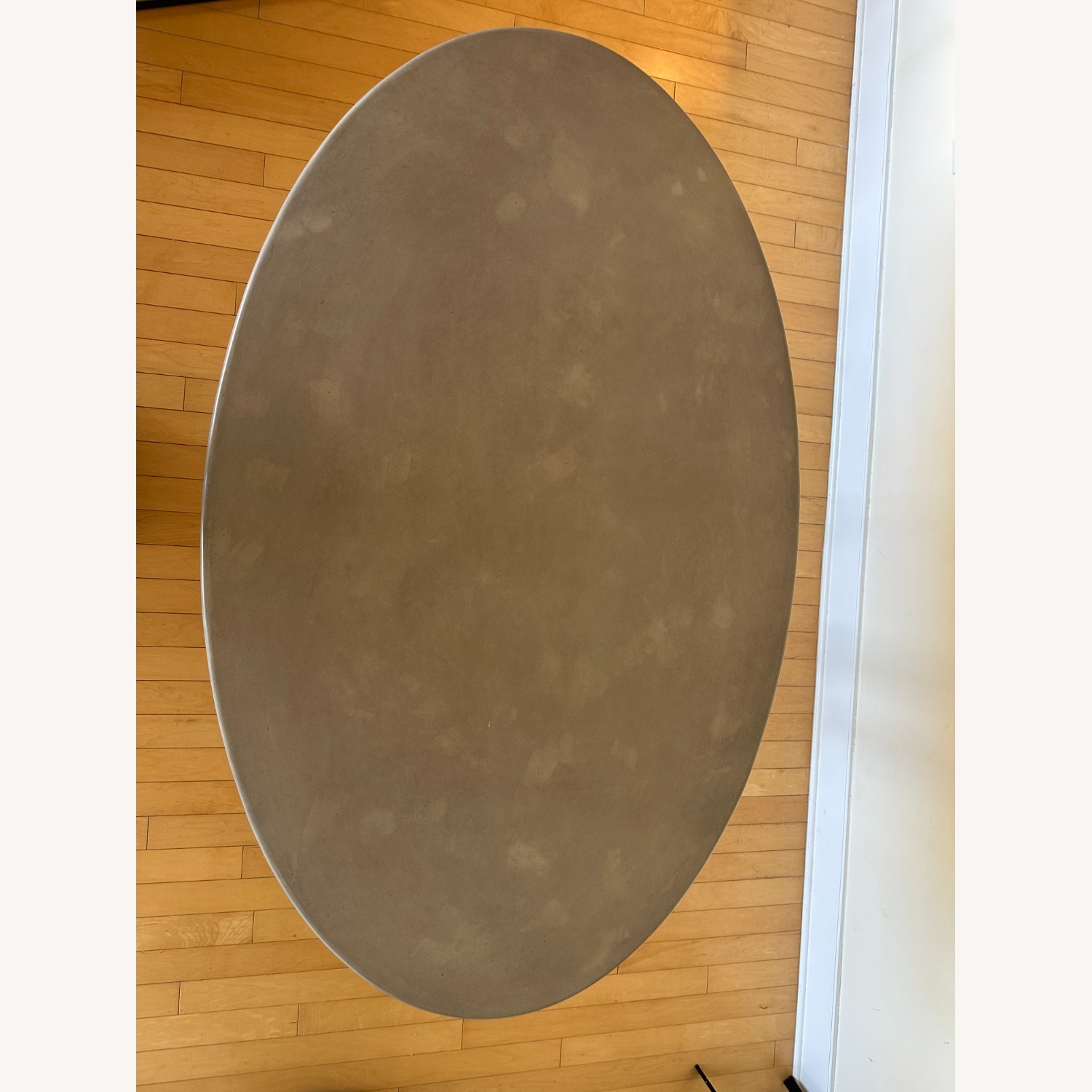 Crate & Barrel Nero Oval Concrete Dining Table 60" - image-3