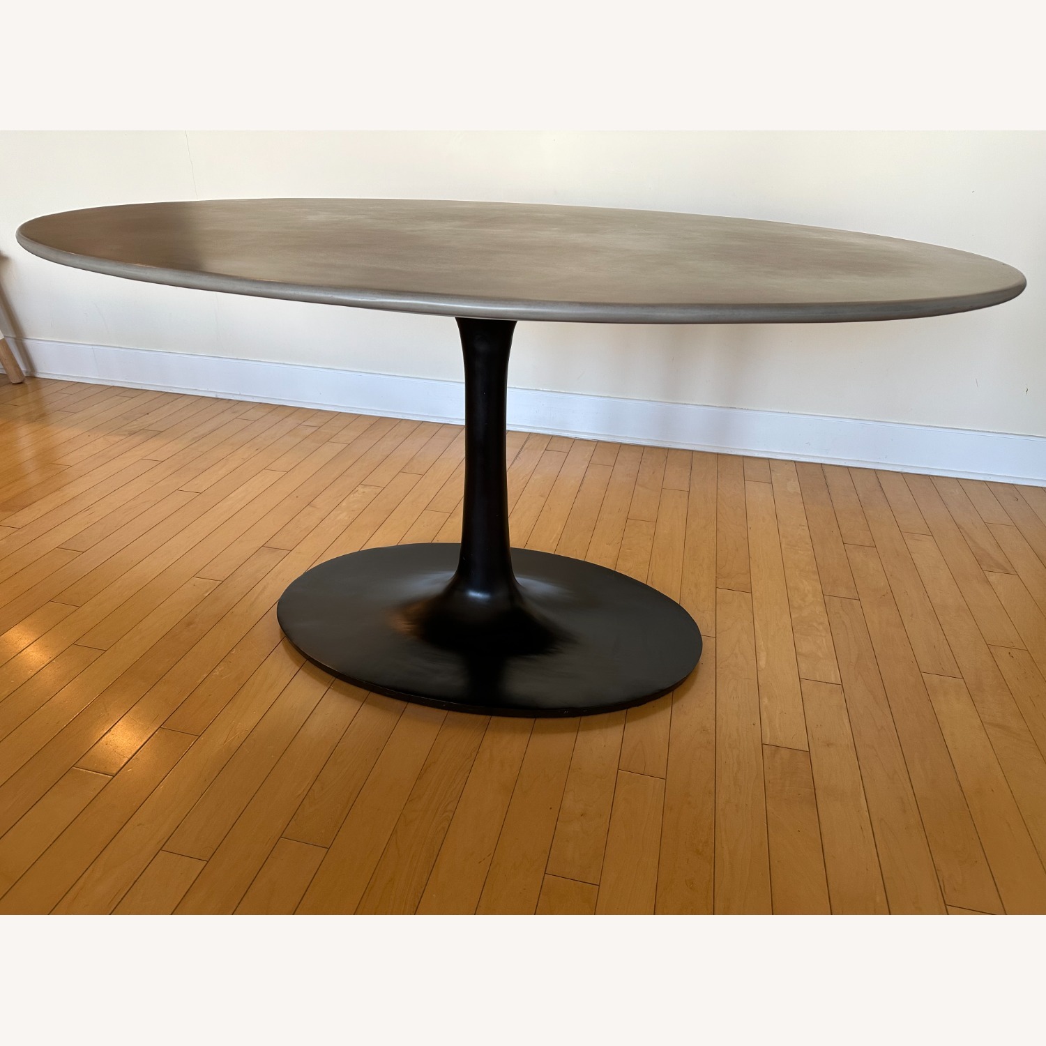 Crate & Barrel Nero Oval Concrete Dining Table 60" - image-2