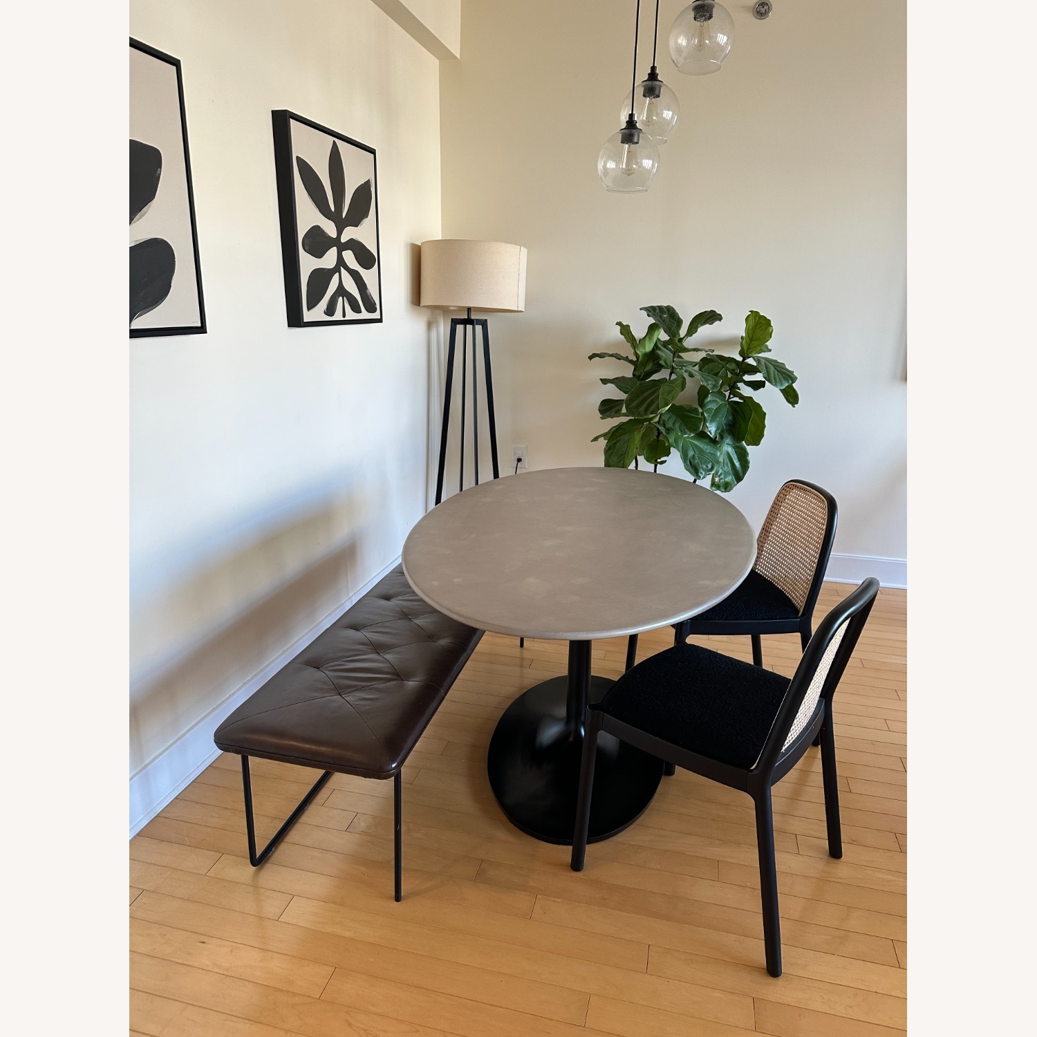 Crate & Barrel Nero Oval Concrete Dining Table 60" - image-4