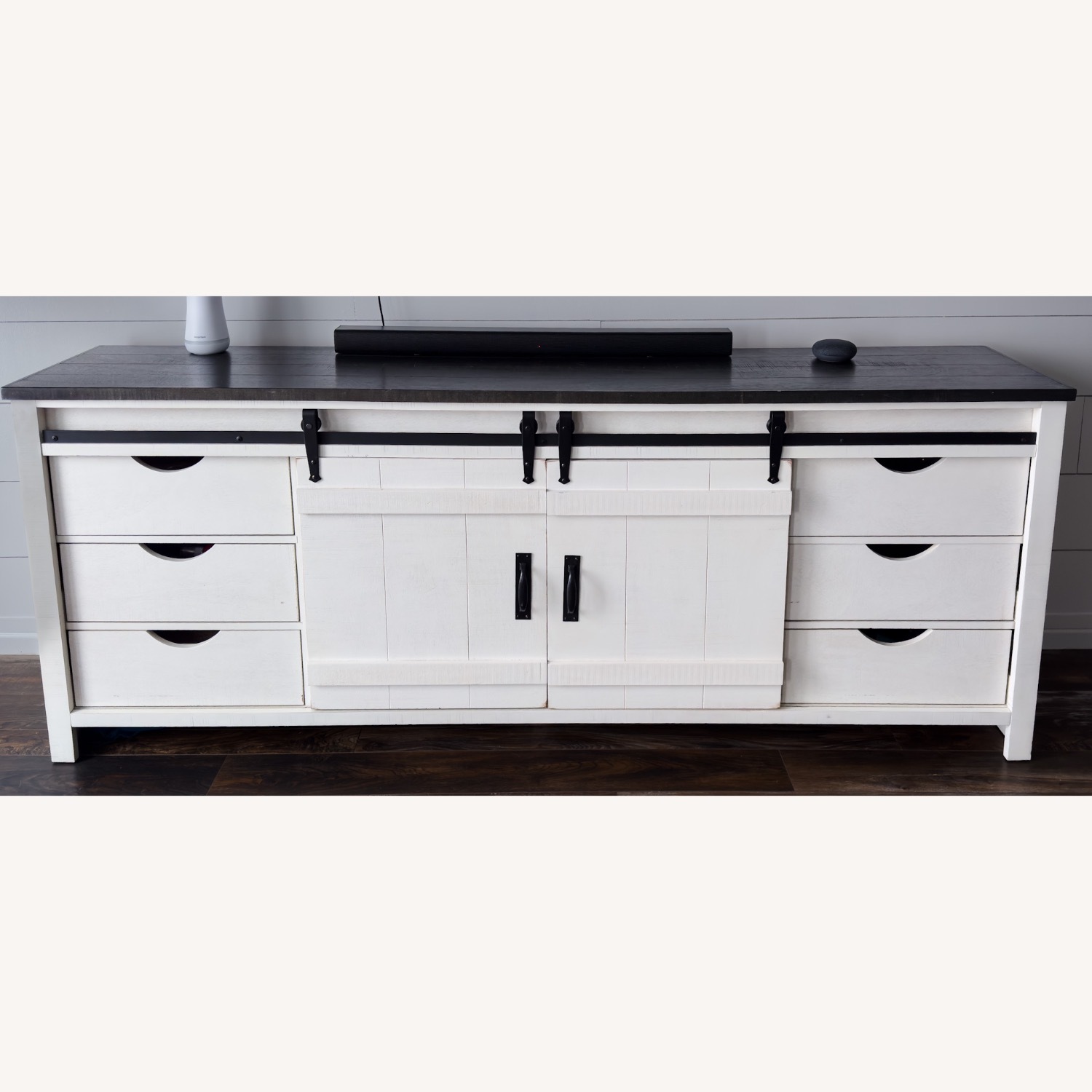  Farmhouse Sliding Barn Door Media Console - image-4