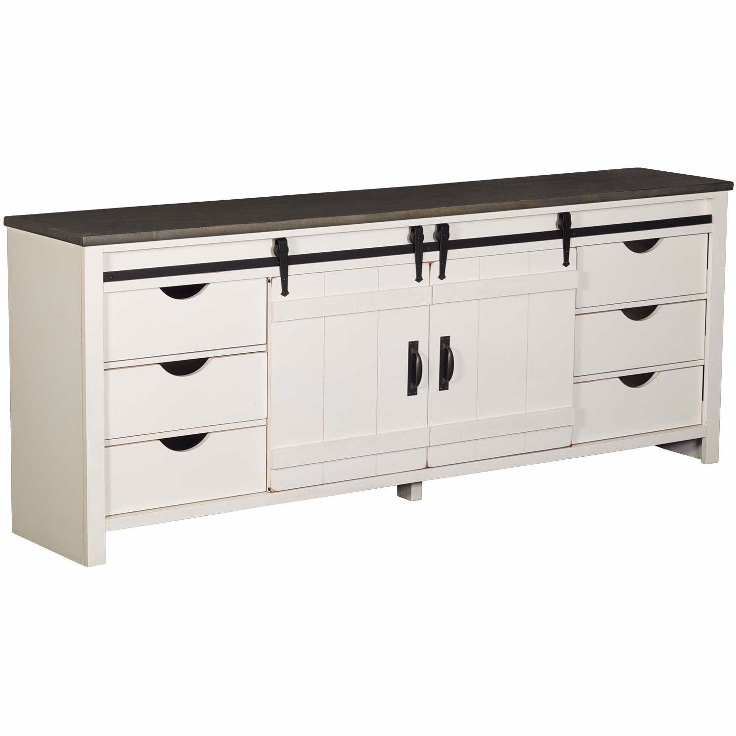  Farmhouse Sliding Barn Door Media Console - image-1