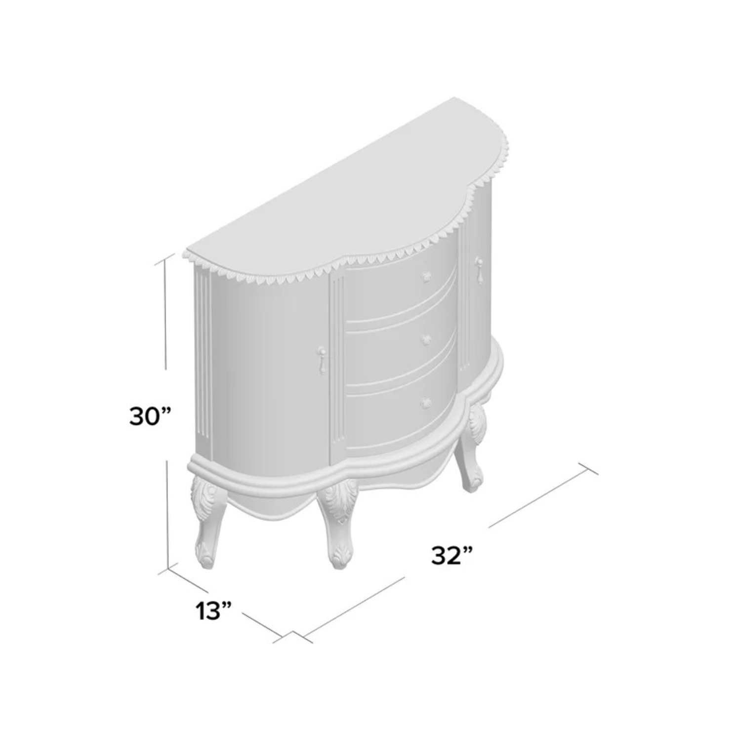 Half Circle Accent Cabinet - image-5