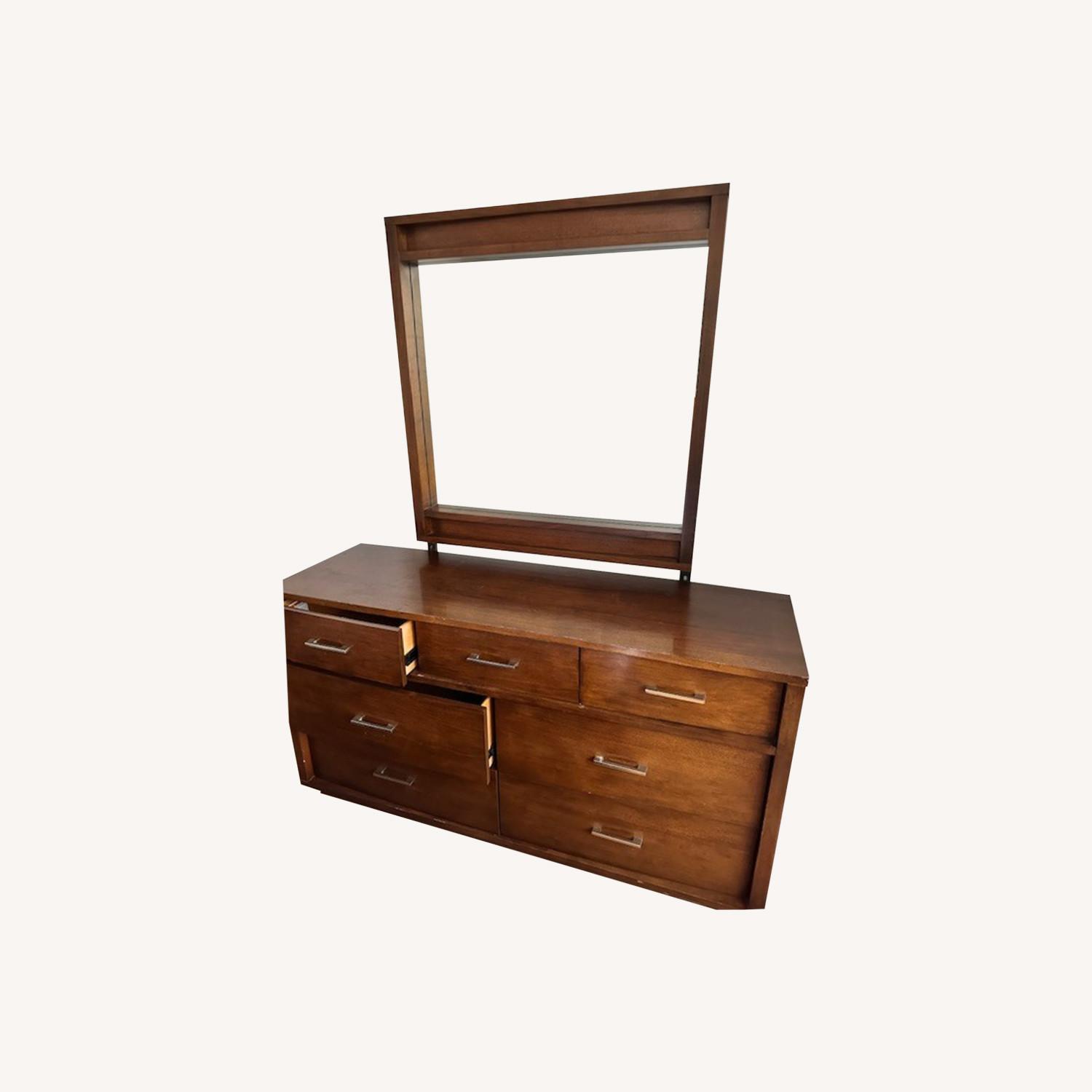 Raymour & Flanigan Bureau with Attached Mirror - image-0