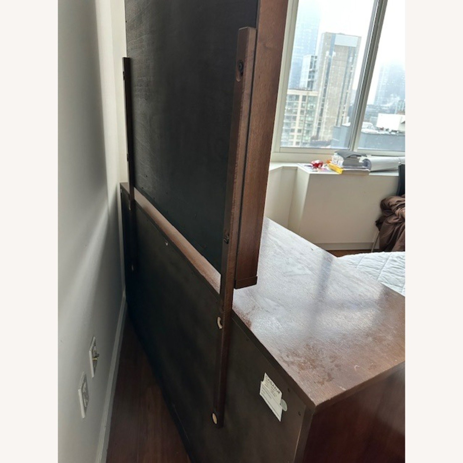 Raymour & Flanigan Bureau with Attached Mirror - image-3