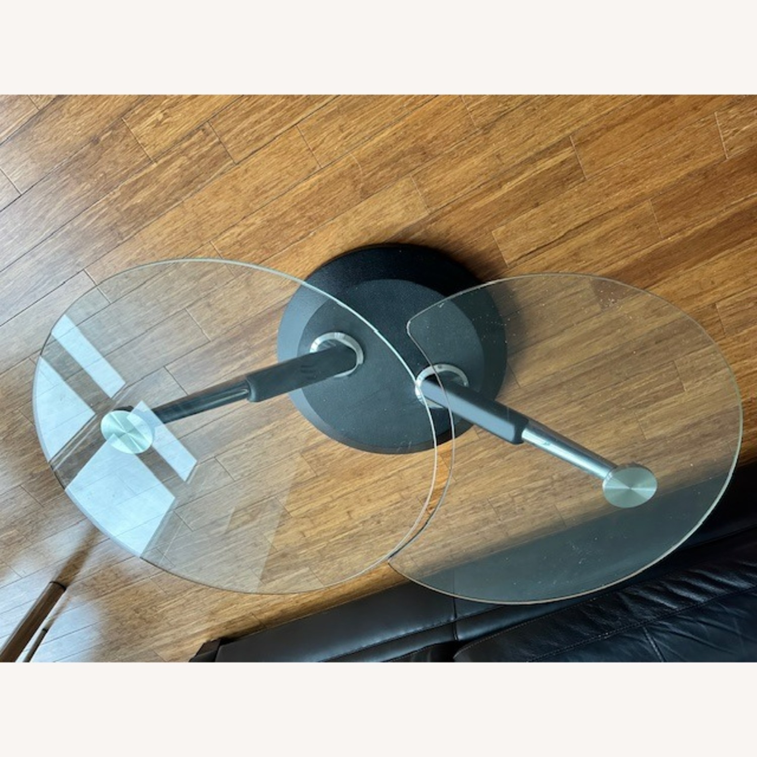 Raymour & Flanigan Rotating Glass Coffee Table - image-4