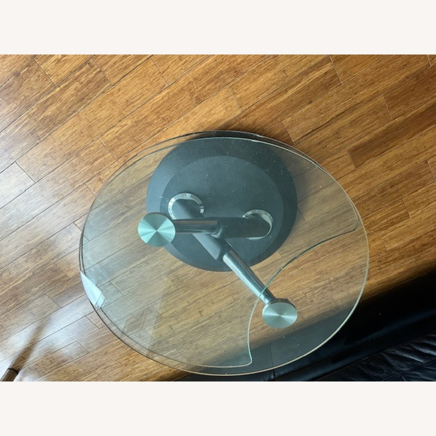 Raymour & Flanigan Rotating Glass Coffee Table - image-2