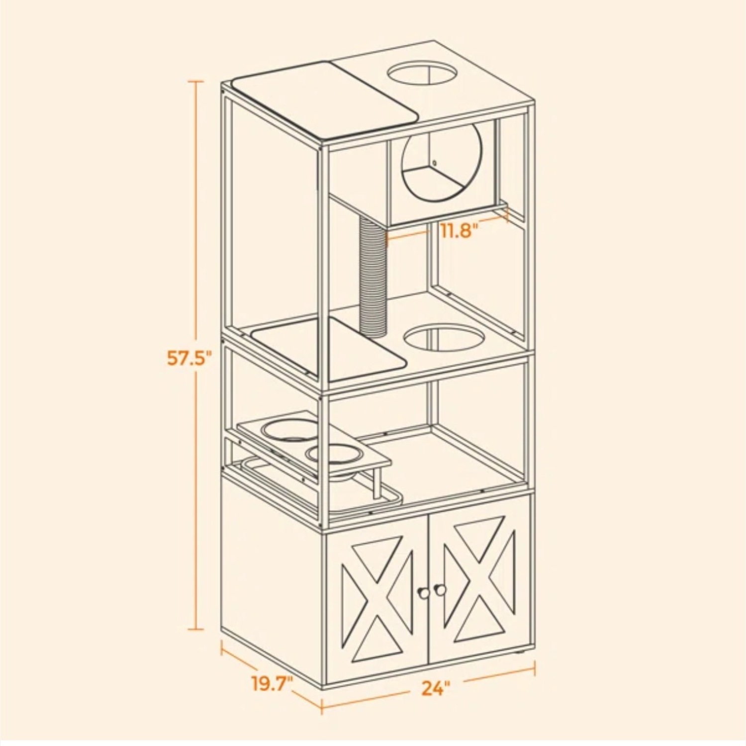 Cat Tower with Litter Box Enclosure - image-3