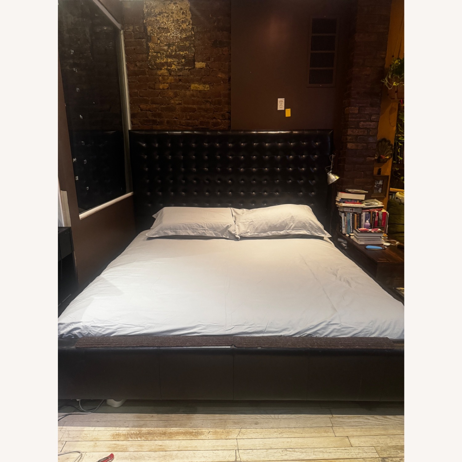 King Size Leather Headboard and Frame - image-1