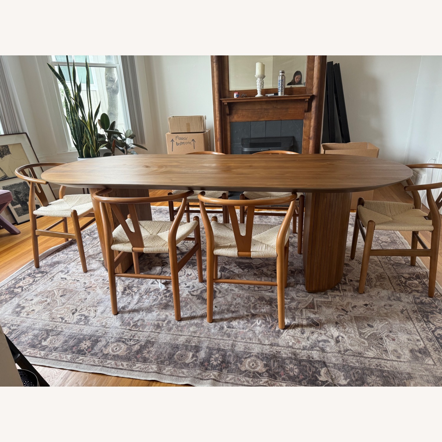 World Market Russo Extra Long Oval Fluted Wood Dining Table - image-1