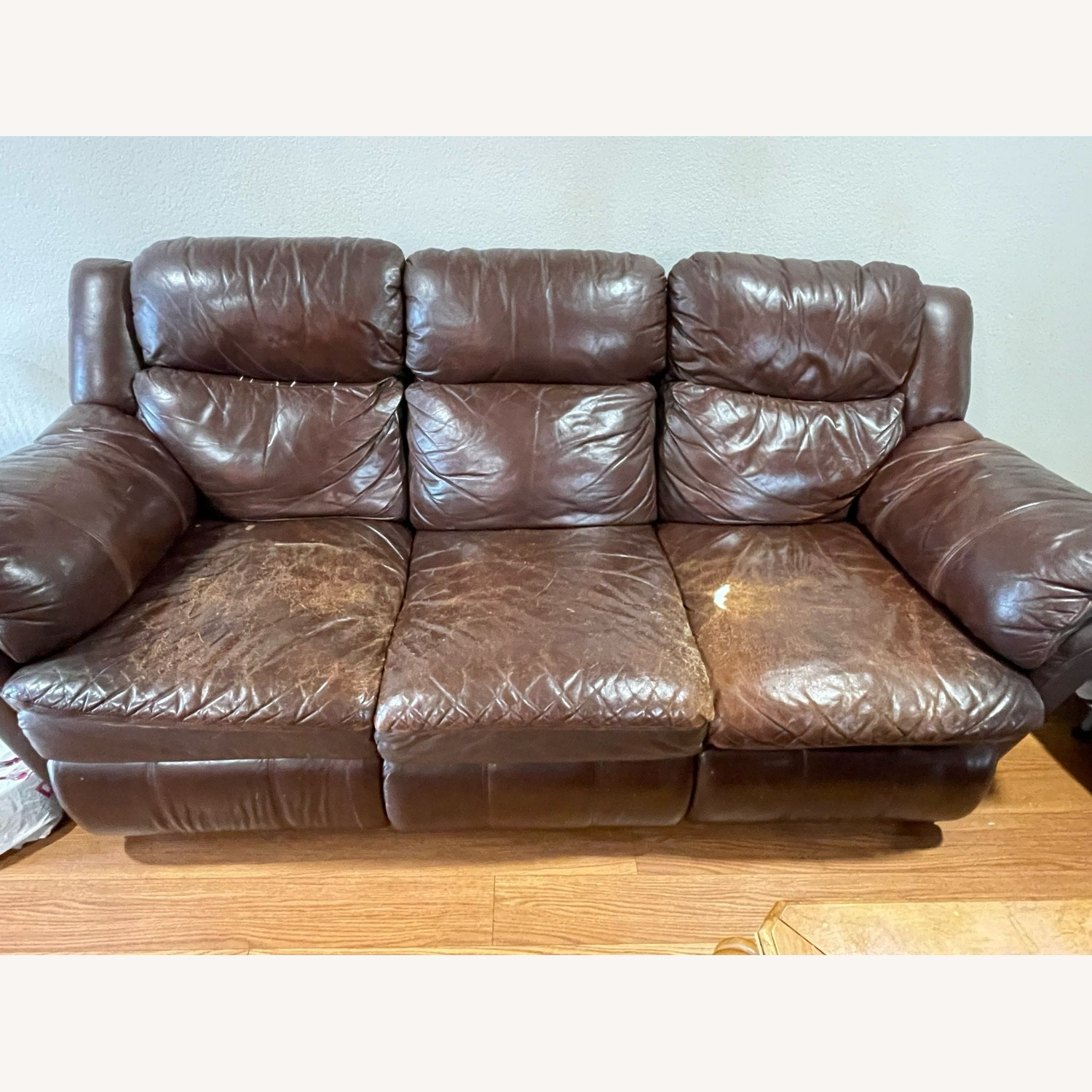 3 Seater Recliner Leather Sofa - image-1