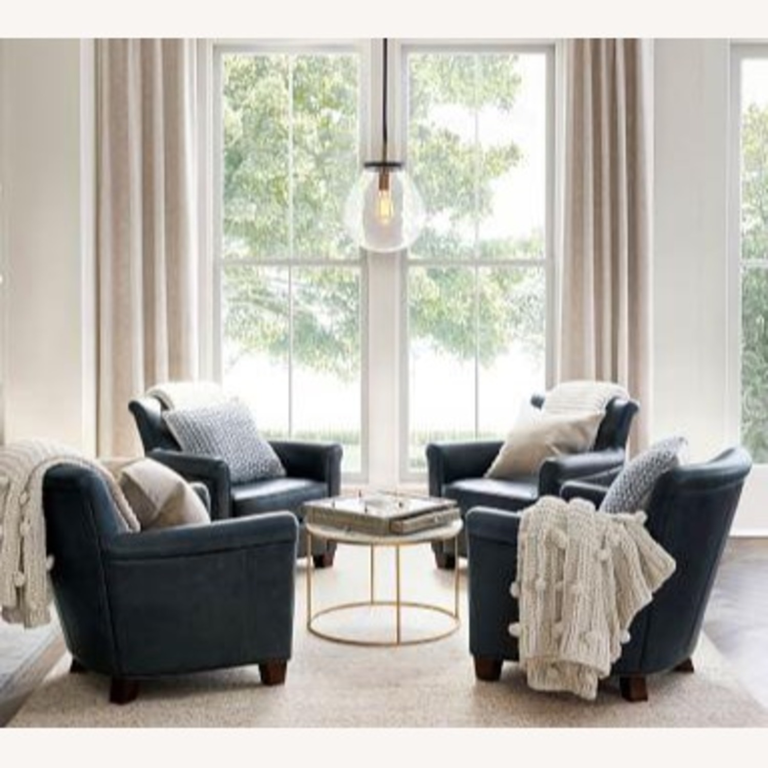 Pottery Barn Delaney 25" Round Marble Coffee Table - image-2