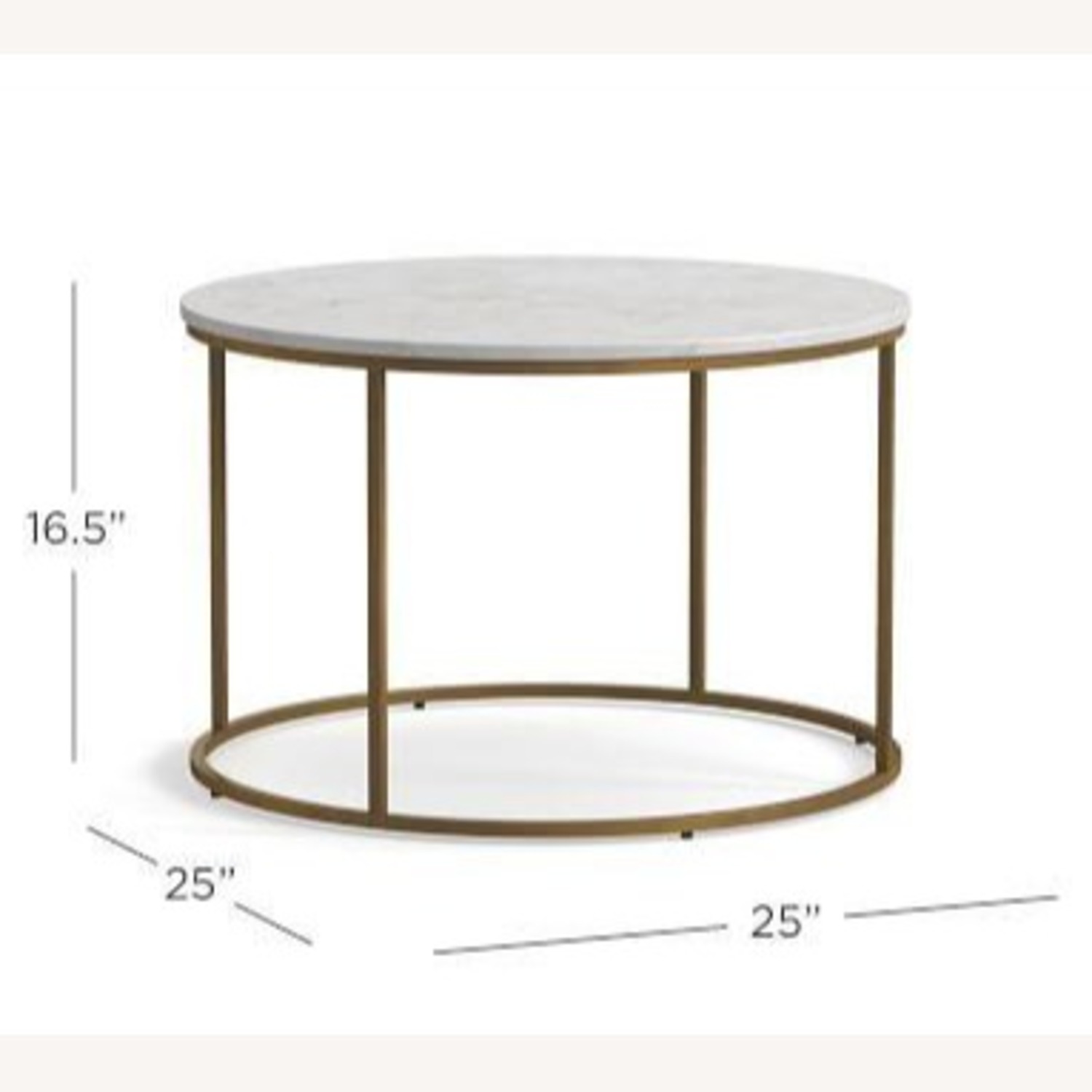 Pottery Barn Delaney 25" Round Marble Coffee Table - image-3