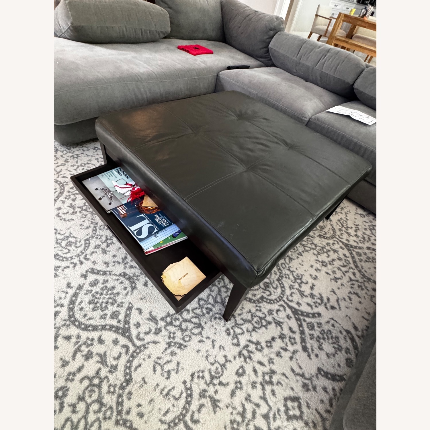 Crate and Barrel Nash Square Ottoman/Coffee Table - image-2