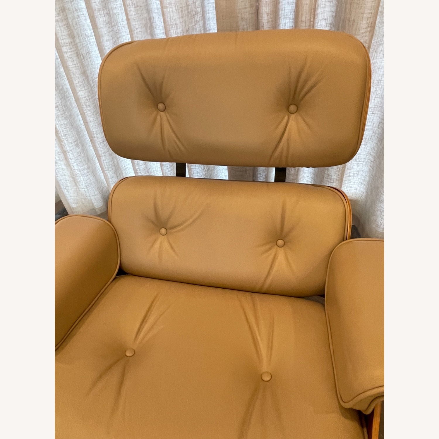 Eames Lounge Chair + Ottoman in Tan Leather - image-8