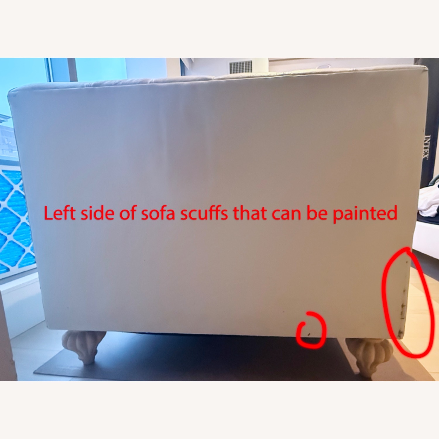 Modern White Leather Chesterfield Sofa - image-6