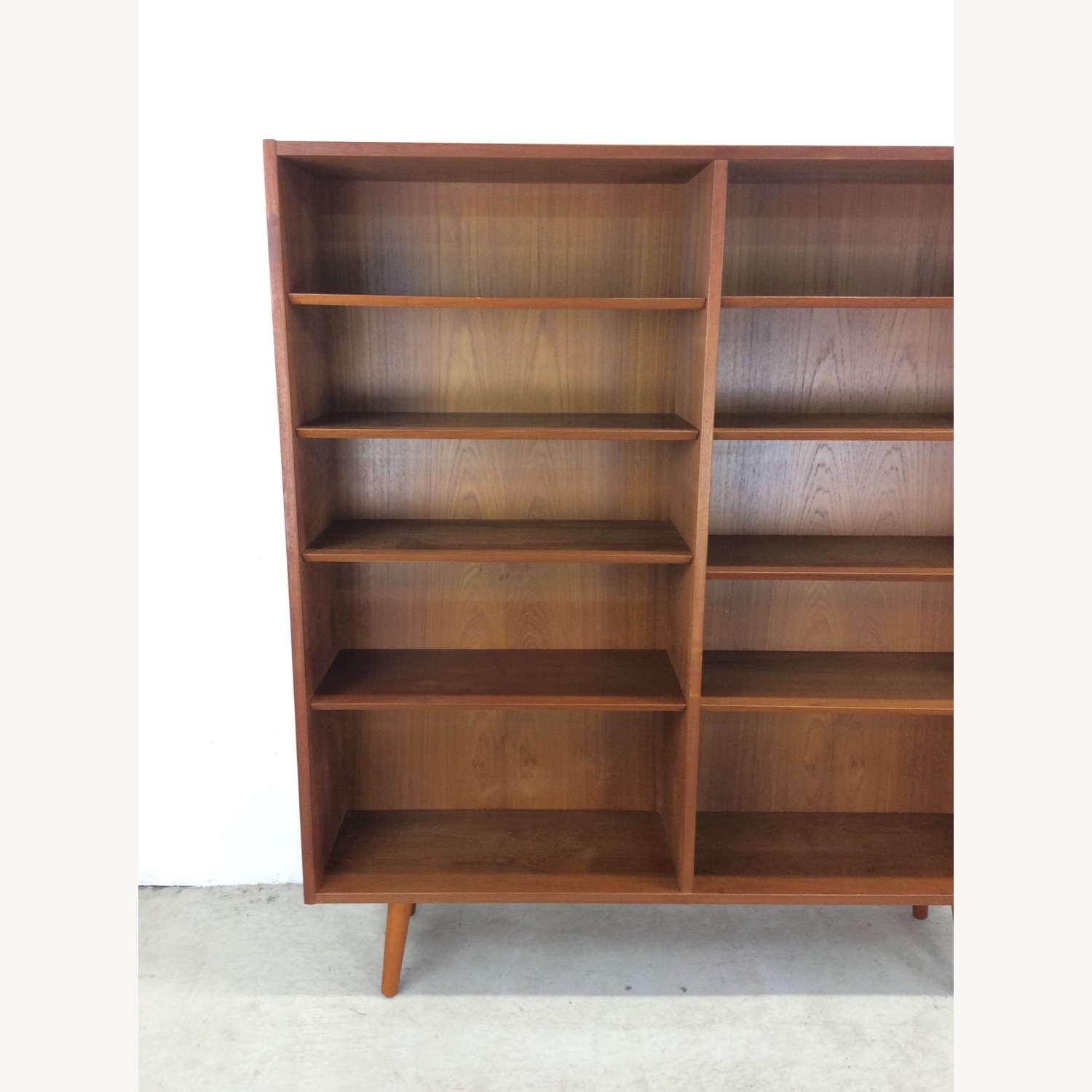Danish Modern Teak Double Bookcase with Legs - image-3