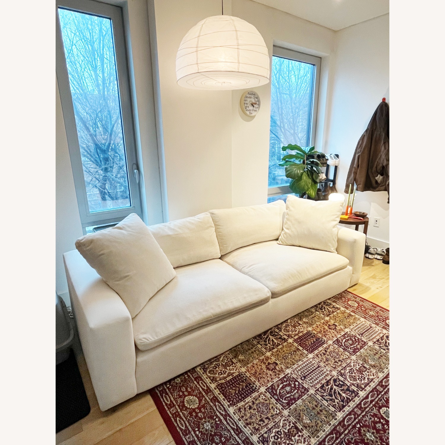 Living Spaces Utopia 96" White Utopia Couch - image-1