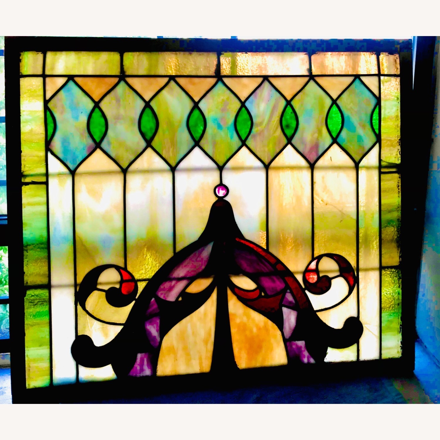 Stunning Lead Stained Glass Window - image-2