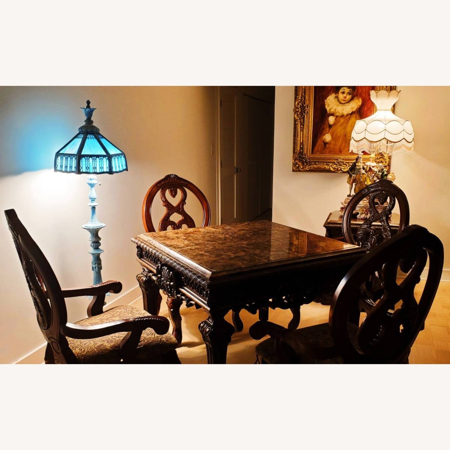 Stained Slag Glass Tiffany Floor Lamp  - image-3