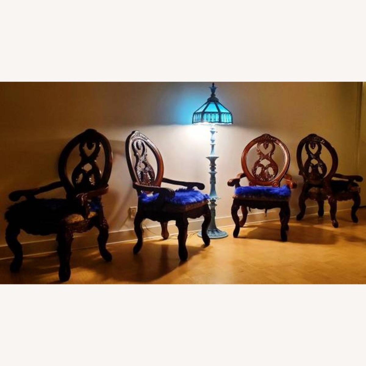 Stained Slag Glass Tiffany Floor Lamp  - image-4