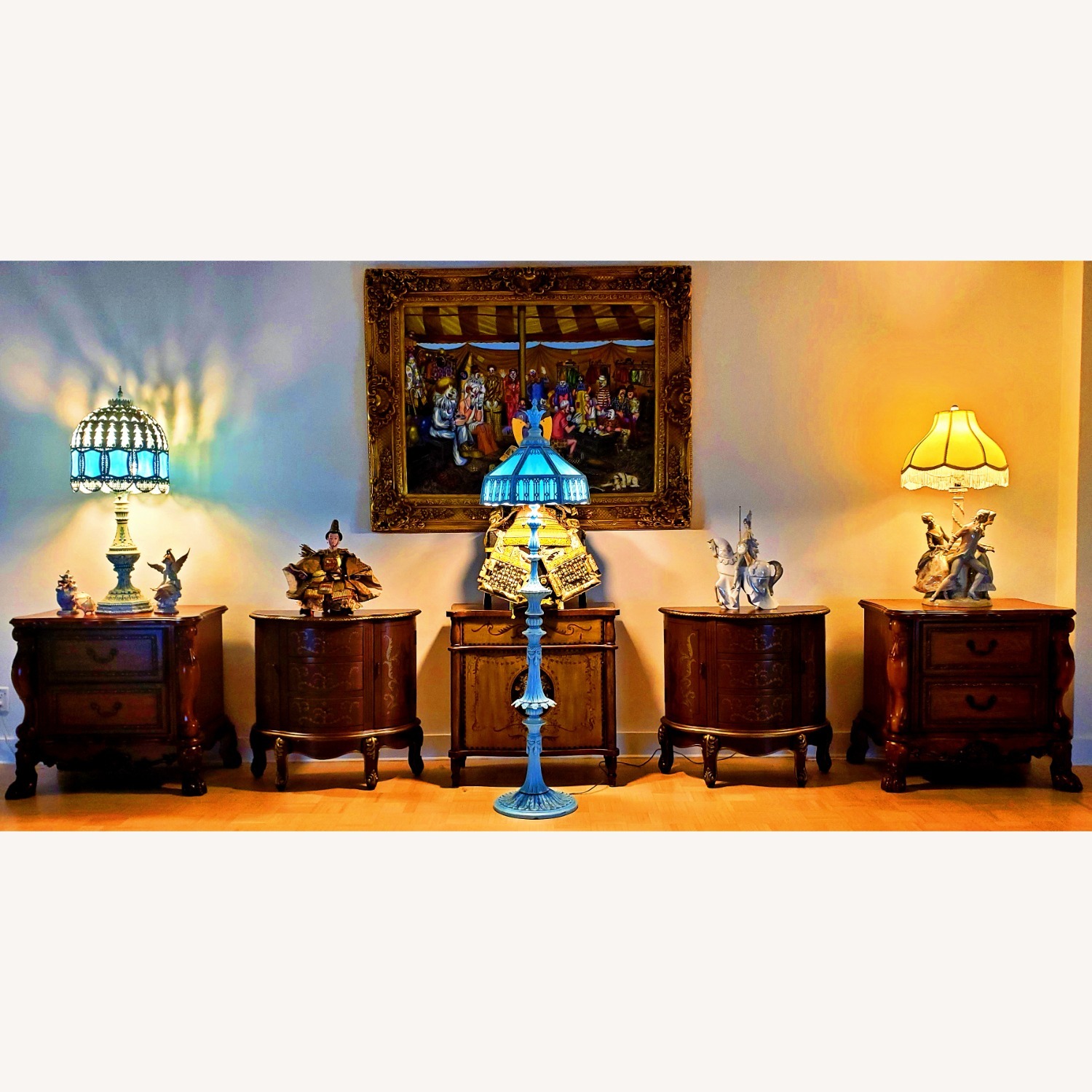 Stained Slag Glass Tiffany Floor Lamp  - image-1