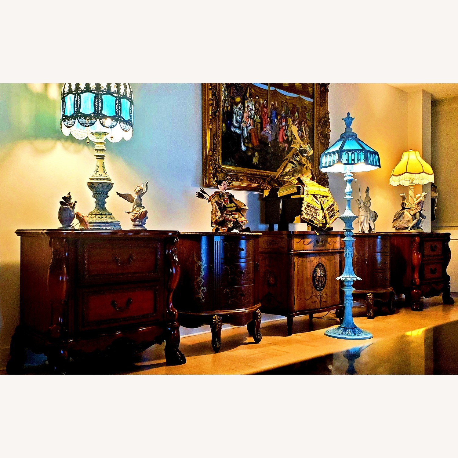 Stained Slag Glass Tiffany Floor Lamp  - image-7