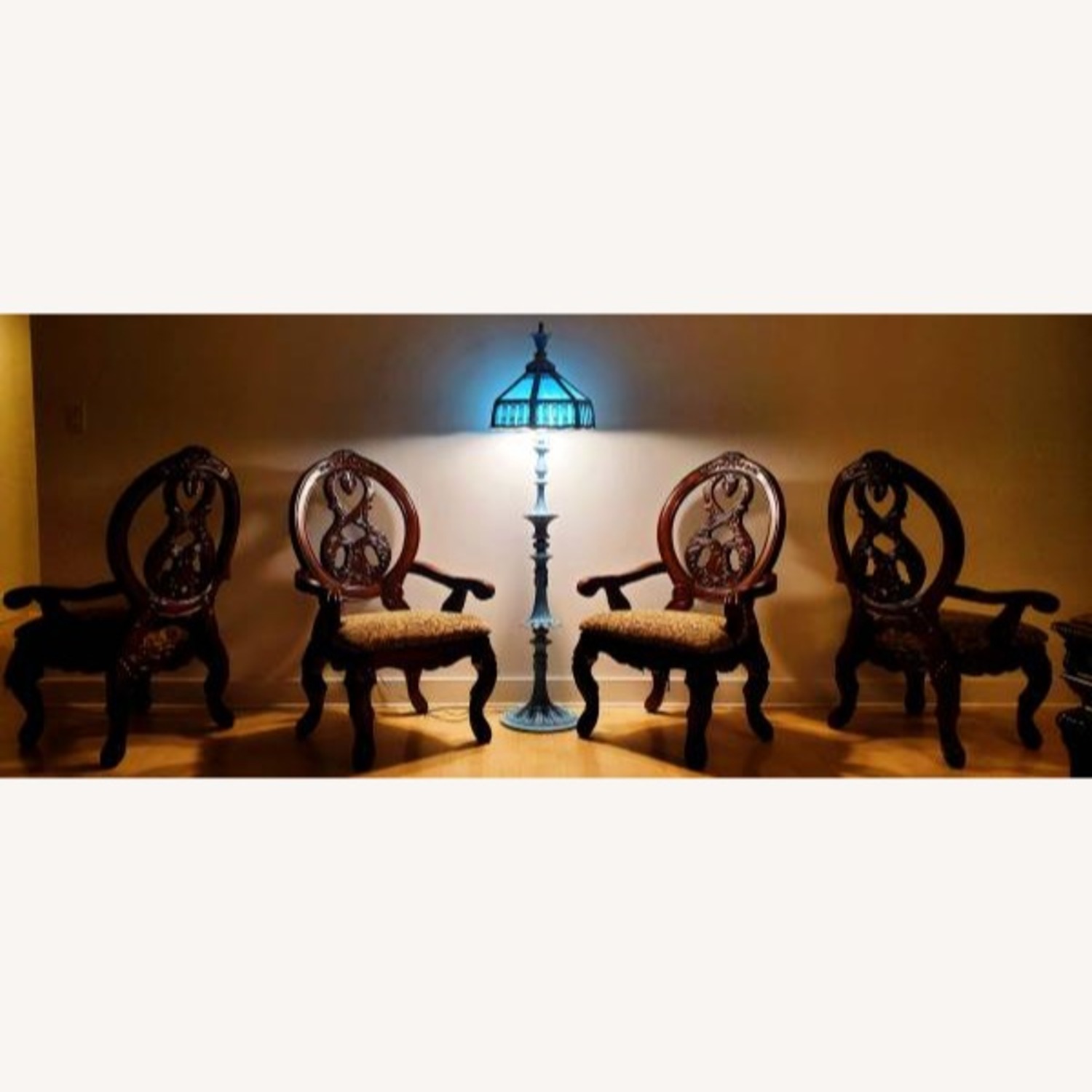 Stained Slag Glass Tiffany Floor Lamp  - image-5