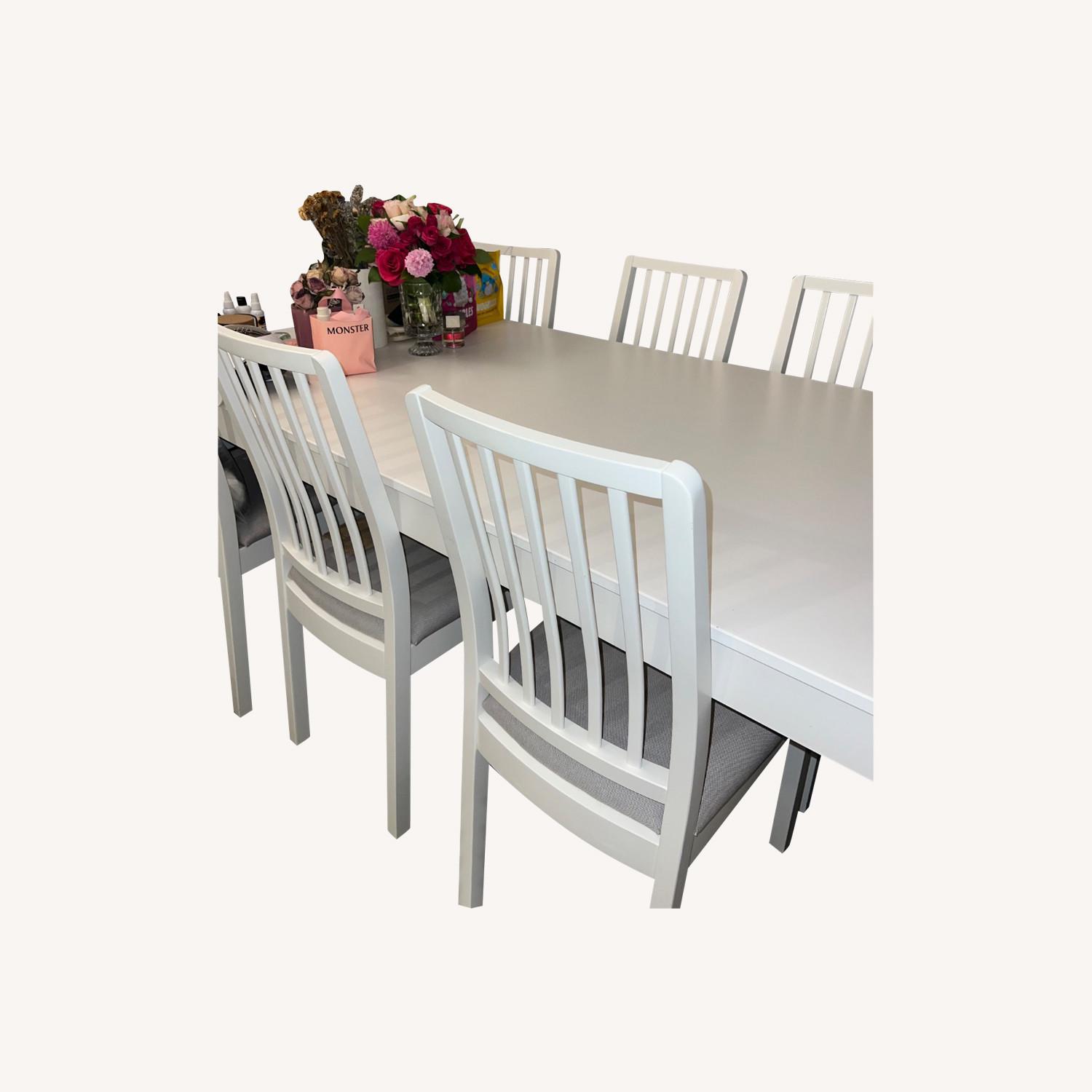 Ikea White Grey Dining Set IKEA Ekedalen Dining Table Set AptDeco