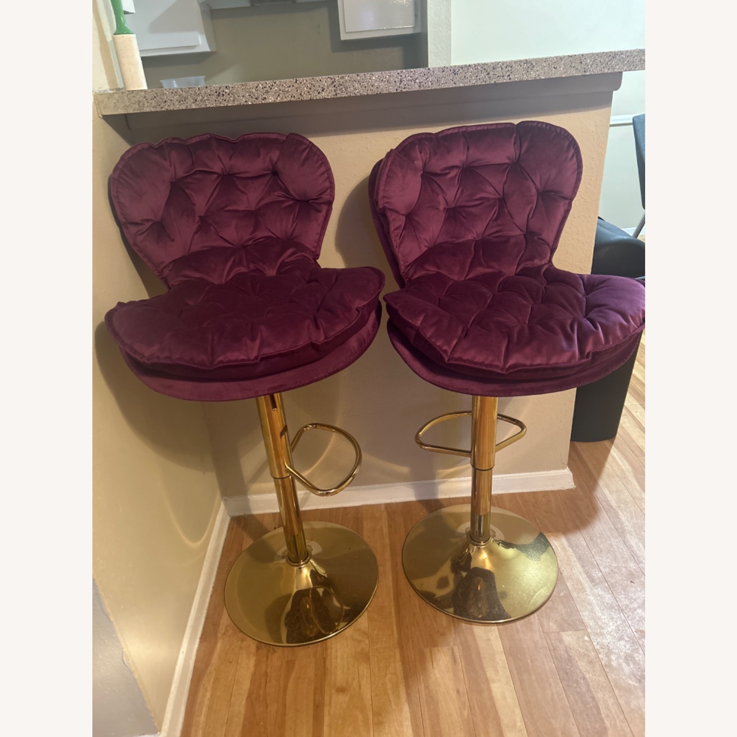Purple and Gold Bar Stools  - image-1