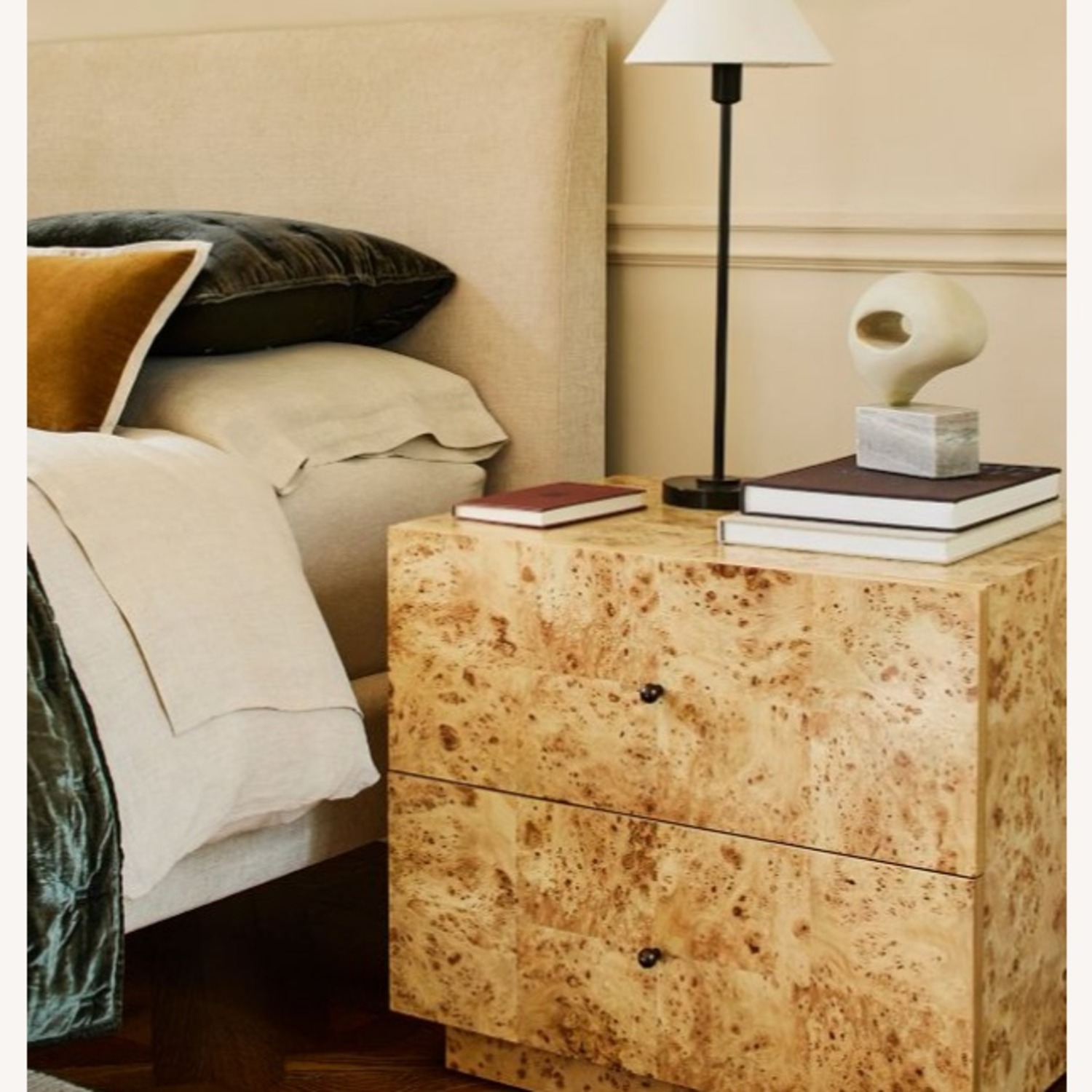 West Elm Burl Nightstand 26" - image-3