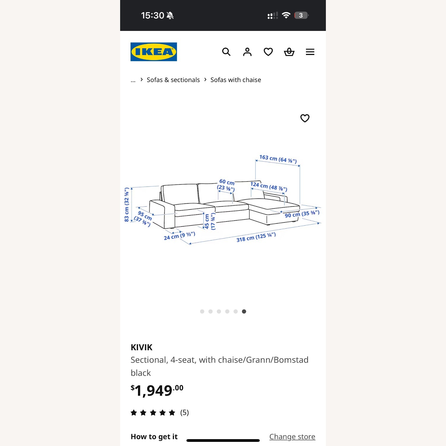 IKEA KIVIK Sectional Leather 4 Seater Sofa - image-8