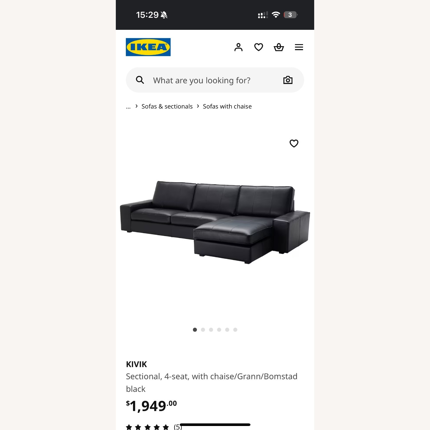 IKEA KIVIK Sectional Leather 4 Seater Sofa - image-5