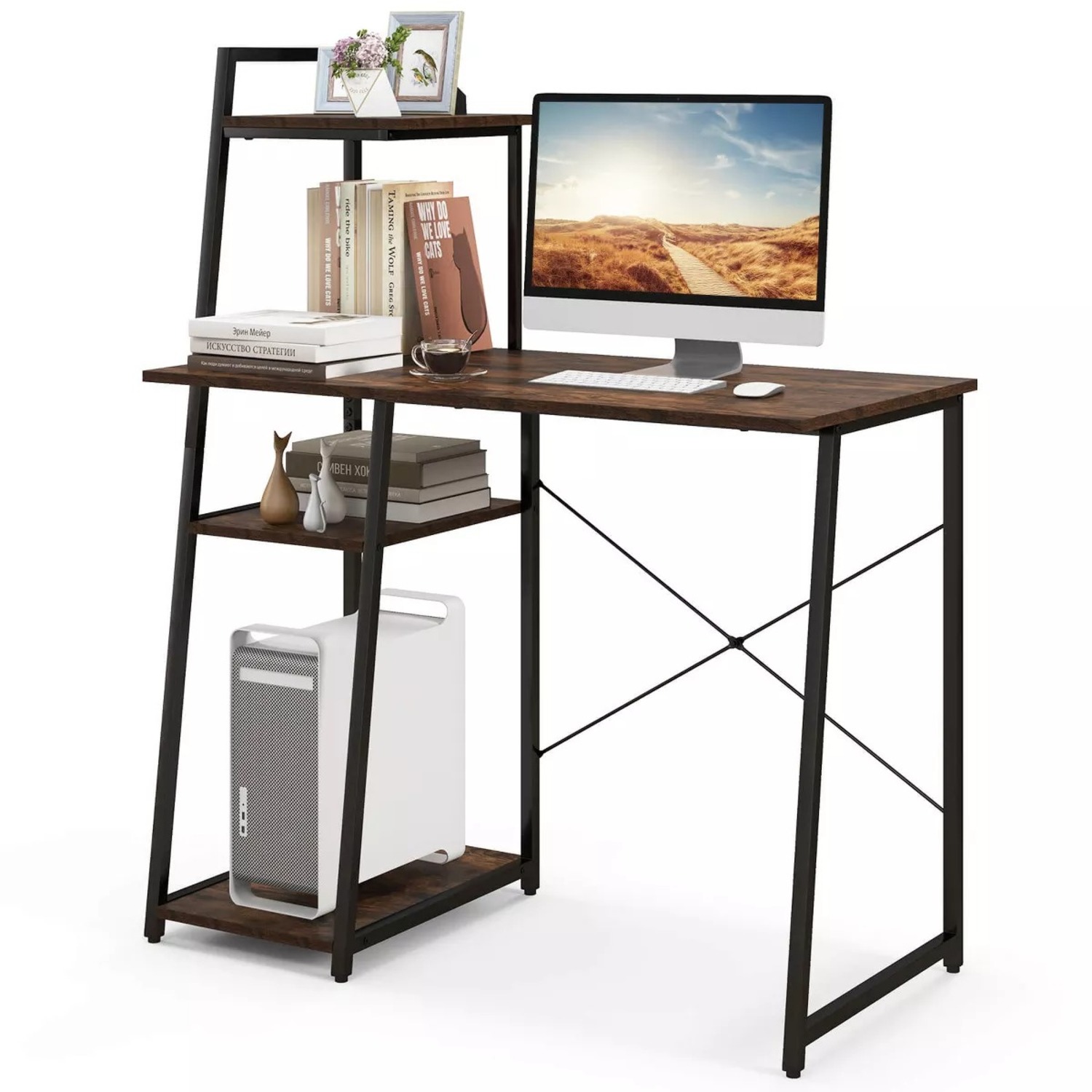 Target Costway Computer Desk with Shelves - image-1