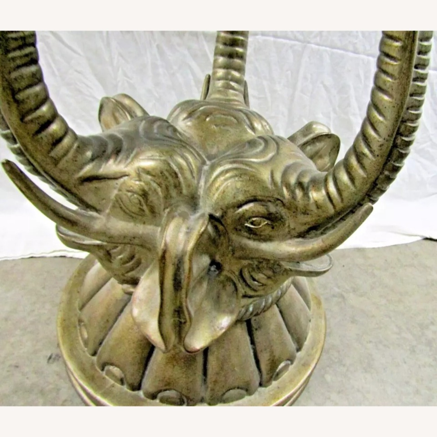 Maitland-Smith Three Elephant Heads Side Table - image-7