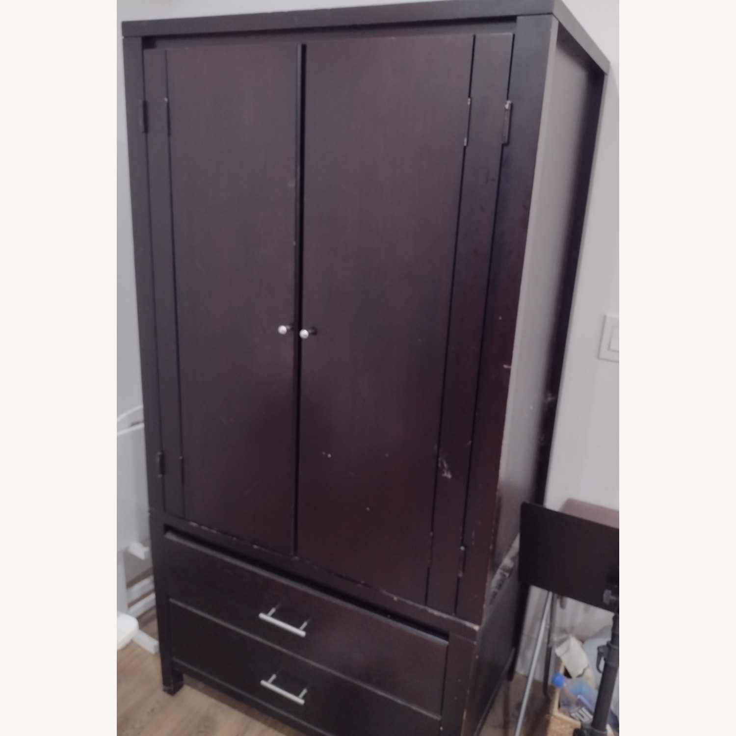 Vintage TV Armoire with Drawers - image-1
