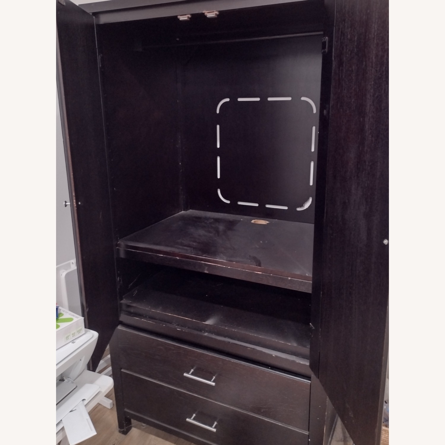 Vintage TV Armoire with Drawers - image-2