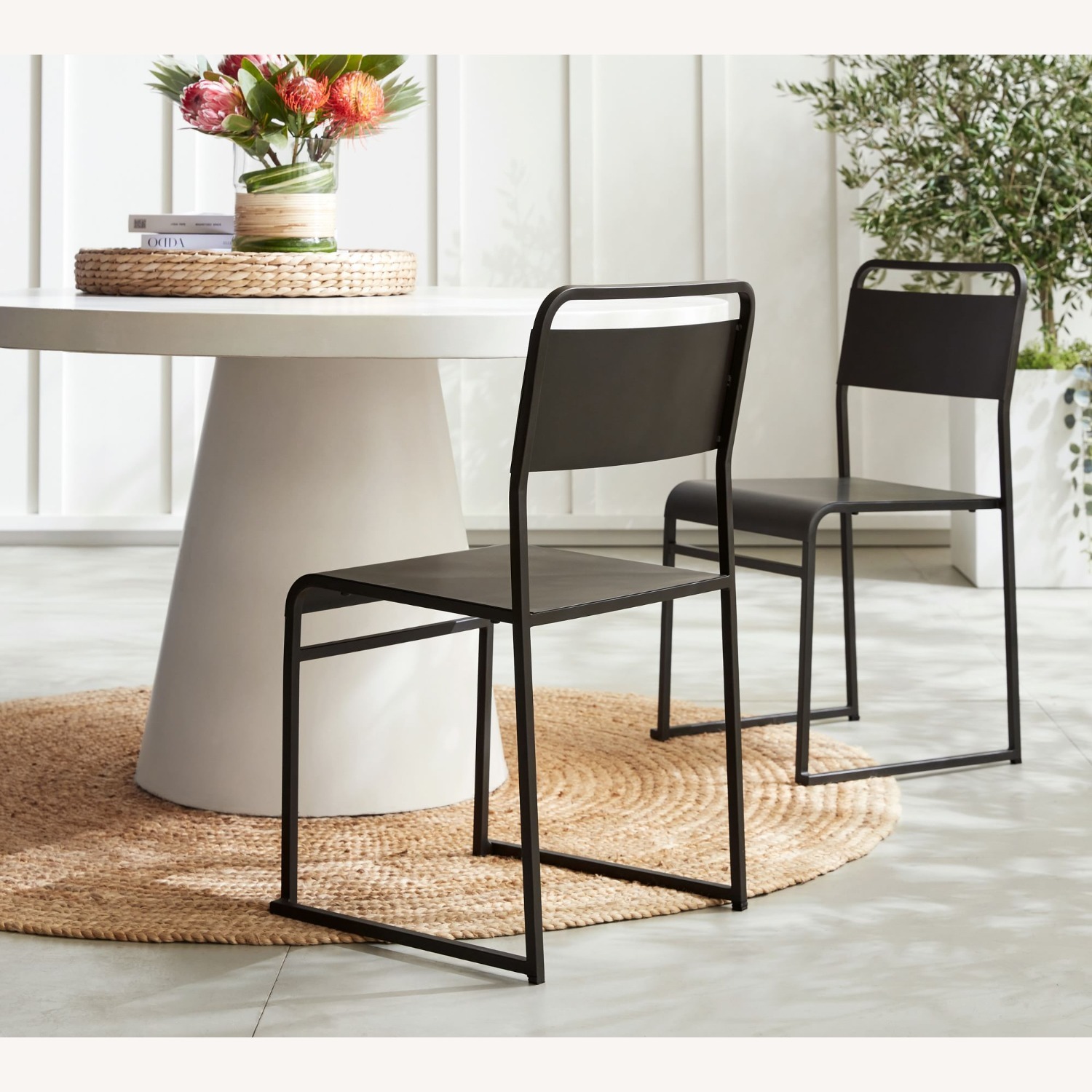 Pottery Barn Fallon Outdoor Metal Stackable Chair - image-5