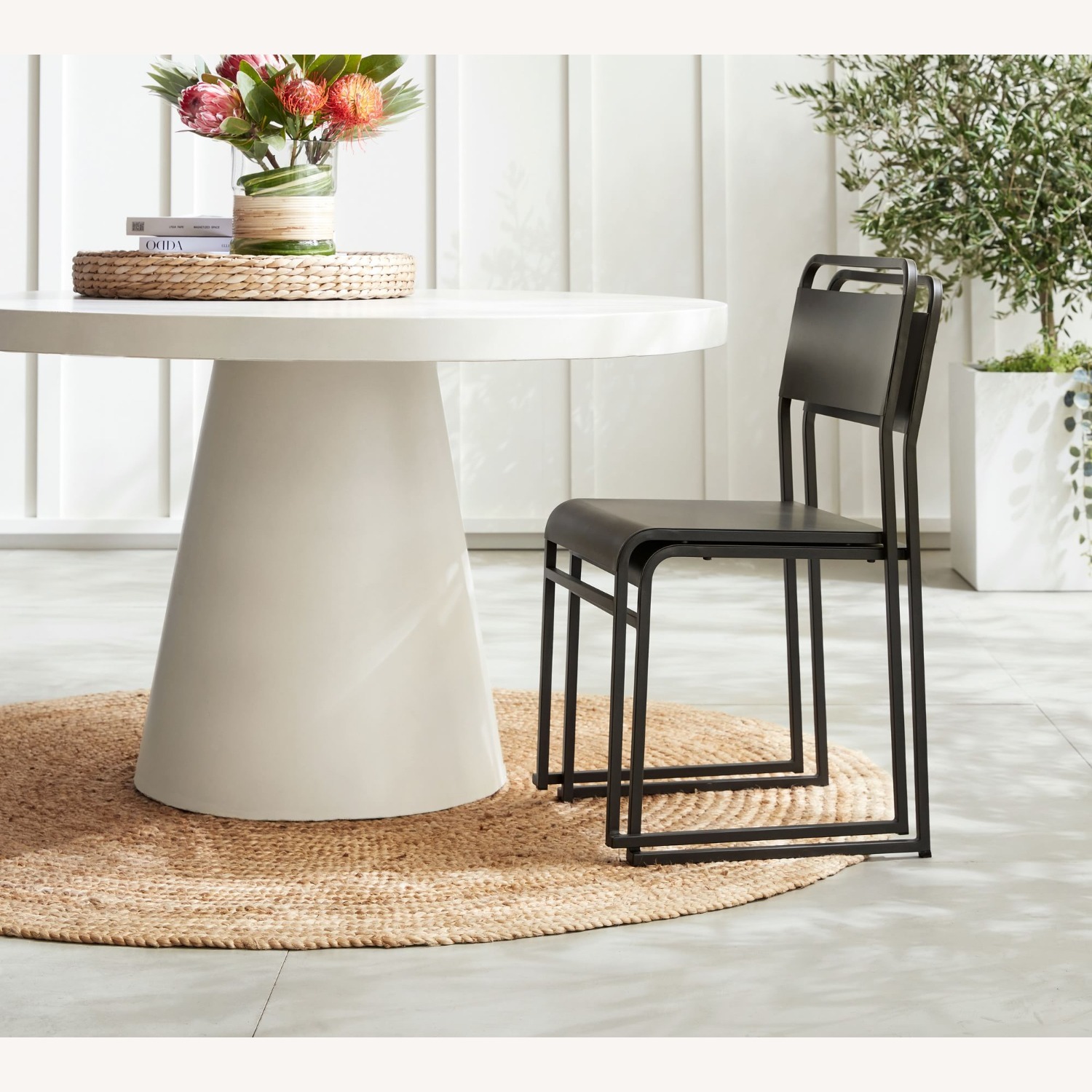 Pottery Barn Fallon Outdoor Metal Stackable Chair - image-3