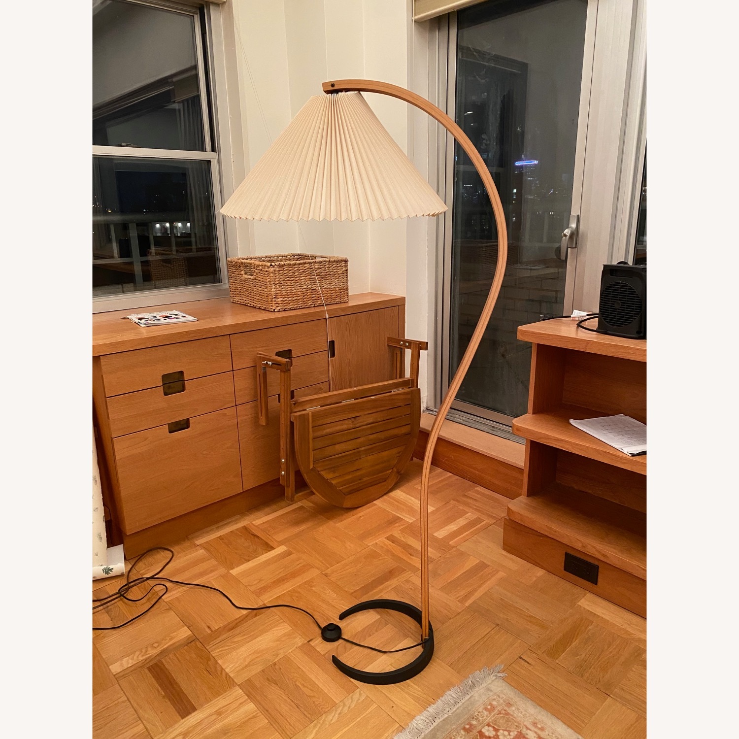 Caprani Bent Teak Floor Lamp on Iron Base - image-2